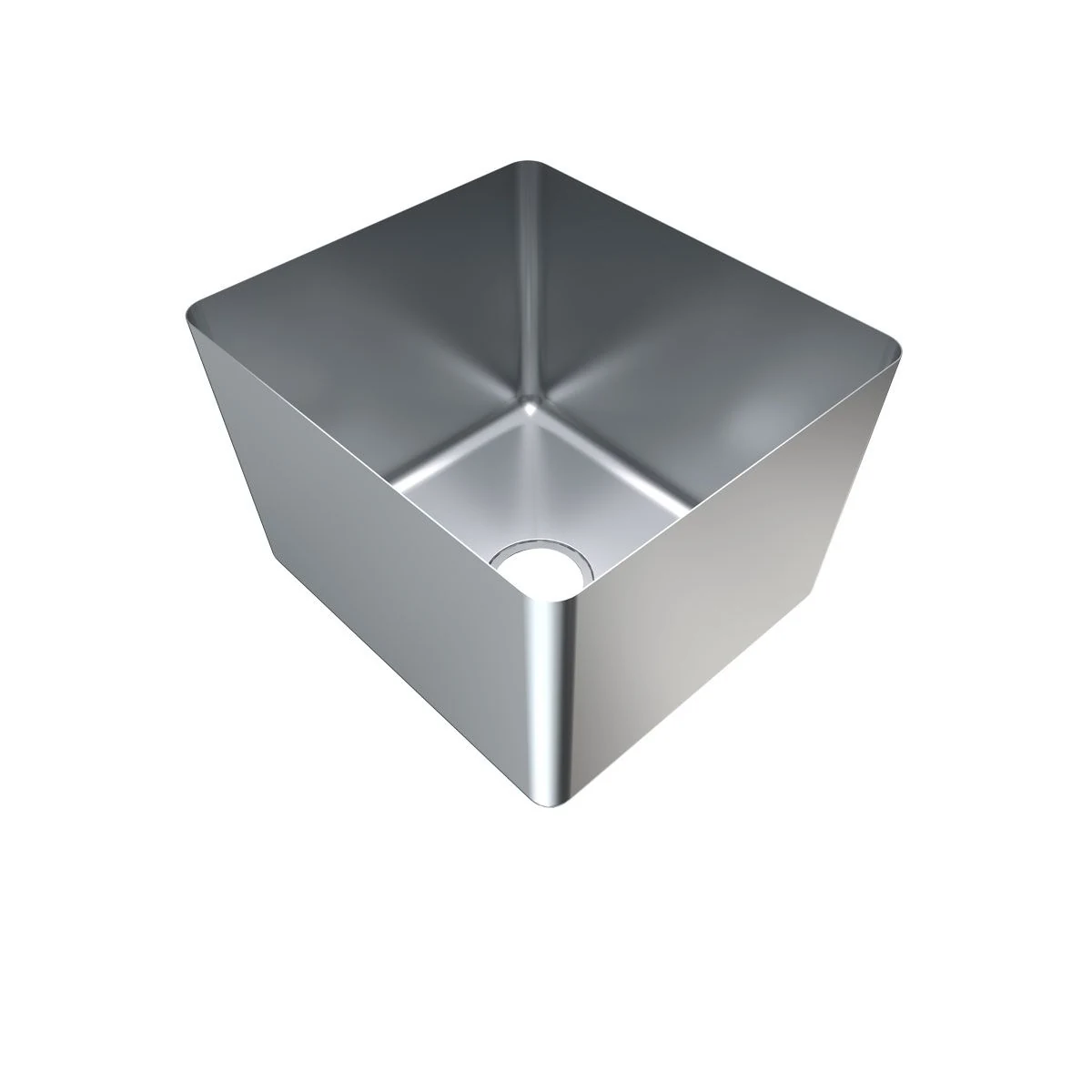 3Monkeez HF20 sink bowl with open top and waste opening, angled view