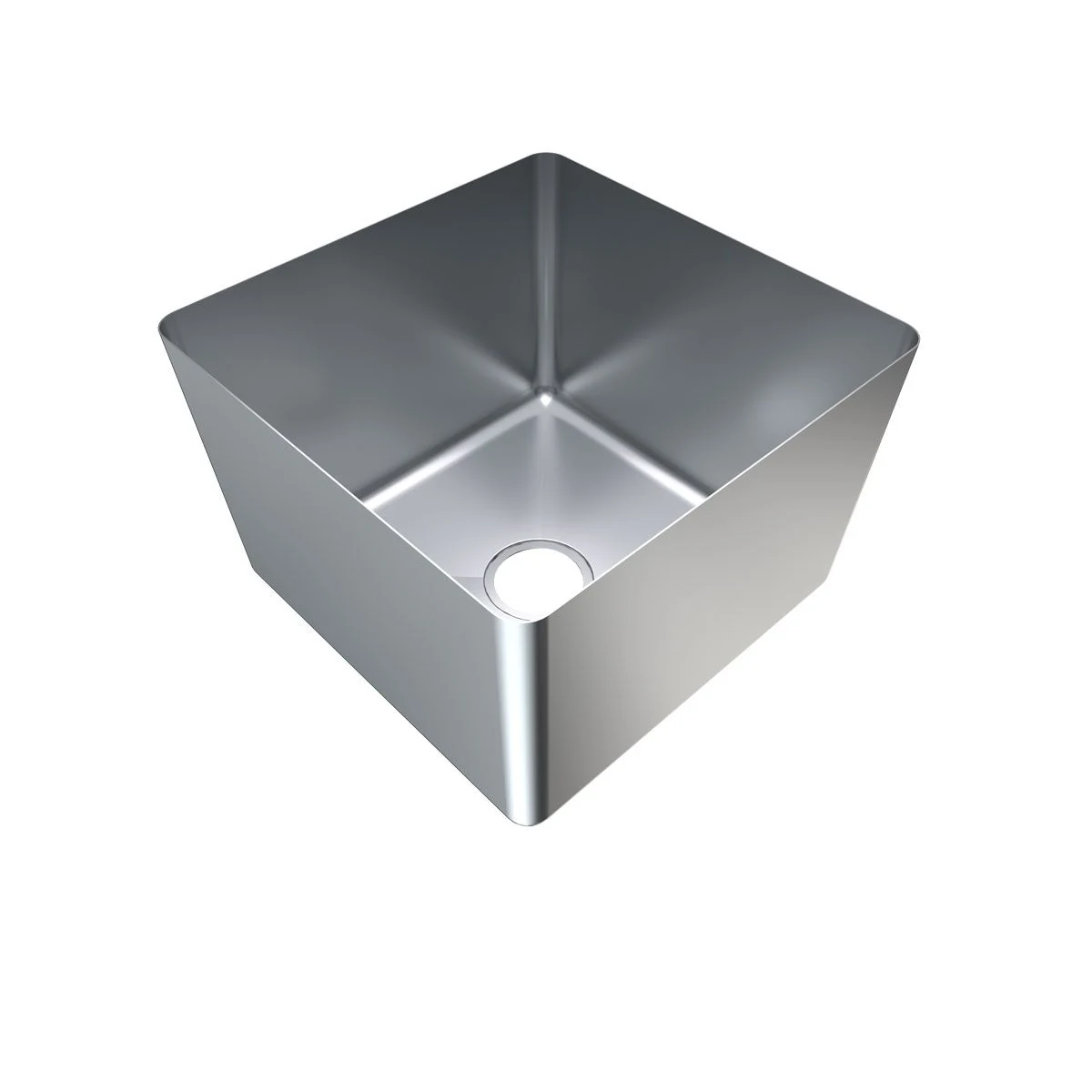 3Monkeez HF17 sink bowl with open top and waste opening, angled view