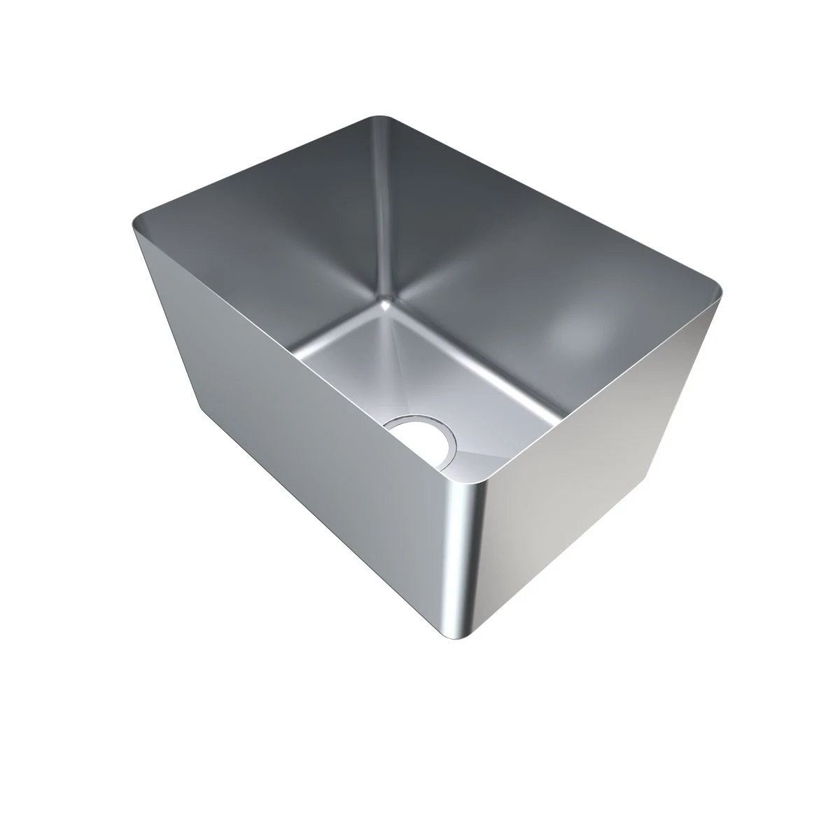 3Monkeez HF18 sink bowl with open top and waste opening, angled view