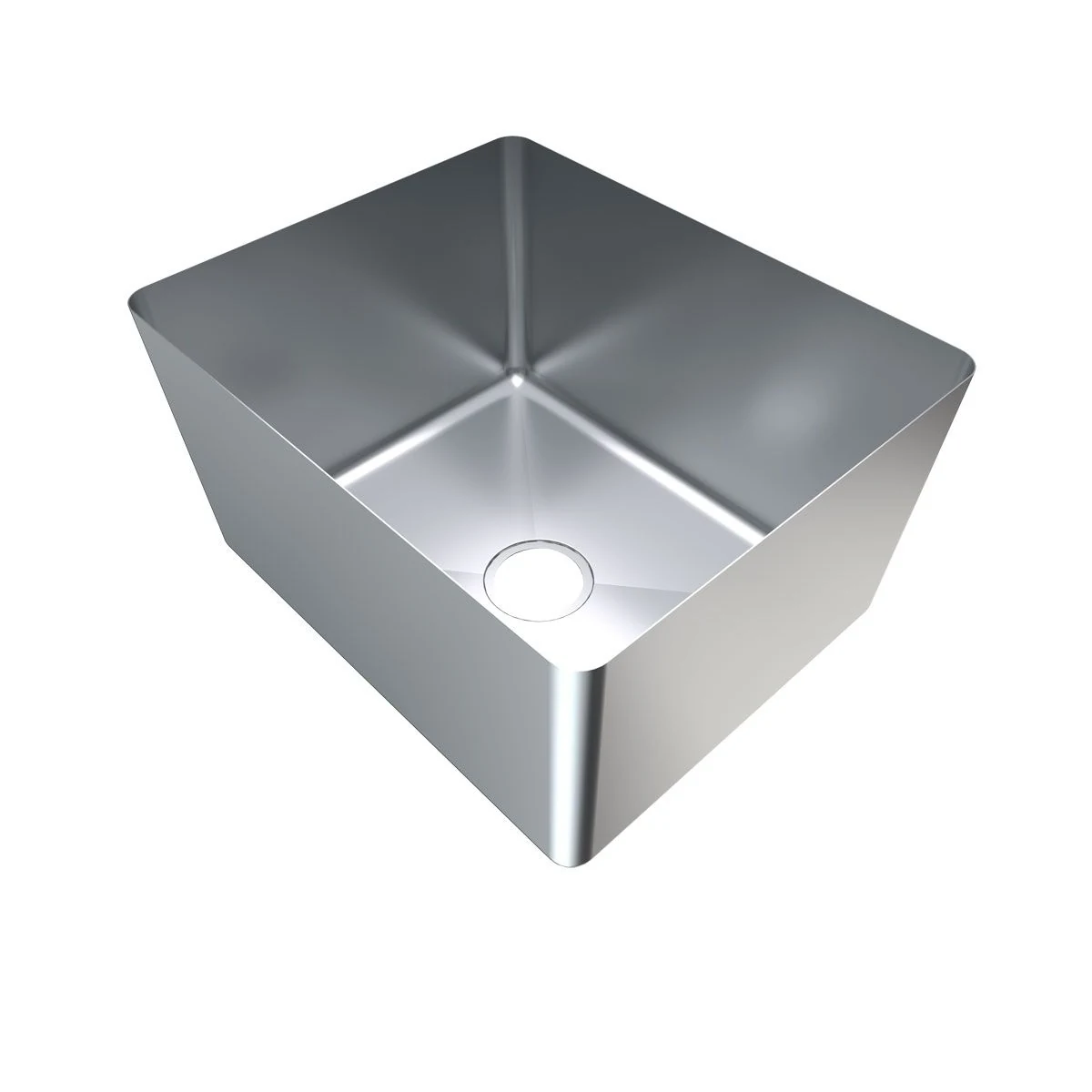 3Monkeez HF21 sink bowl with open top and waste opening, angled view