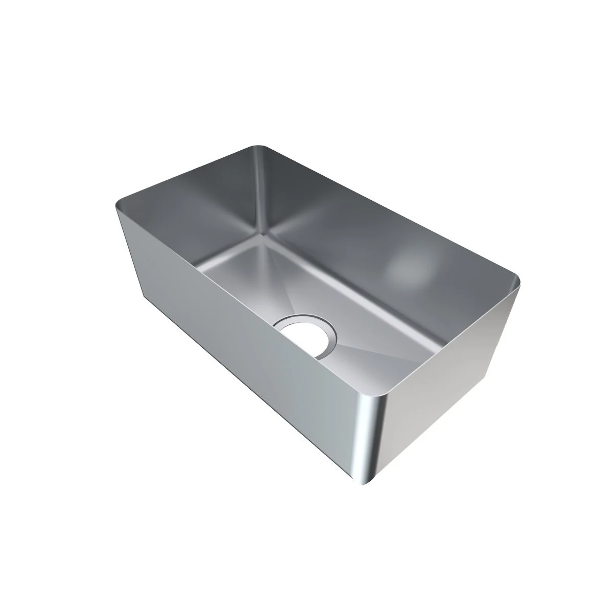 3Monkeez HFG06 sink bowl with open top and waste opening, angled view