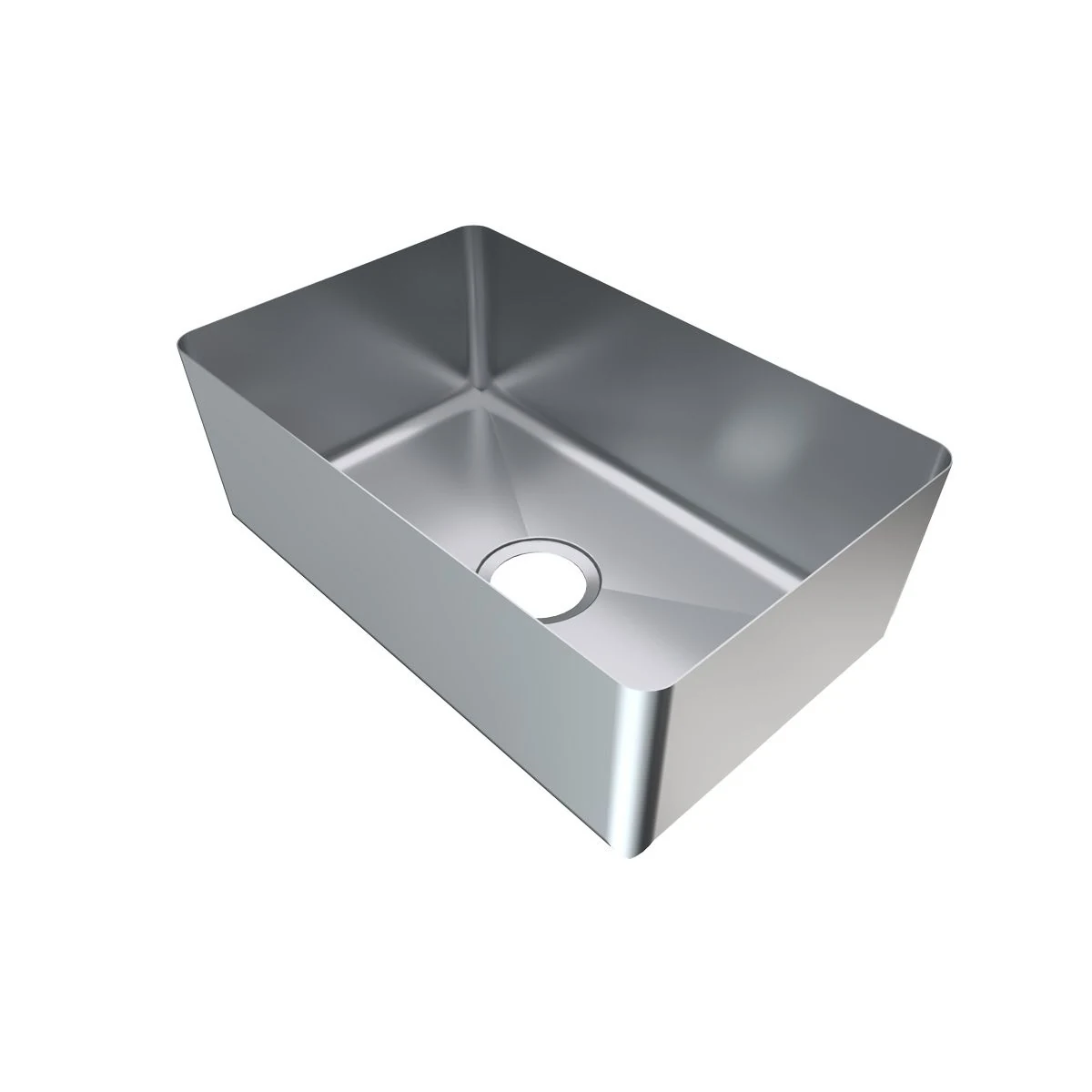 3Monkeez HFG08 sink bowl with open top and waste opening, angled view