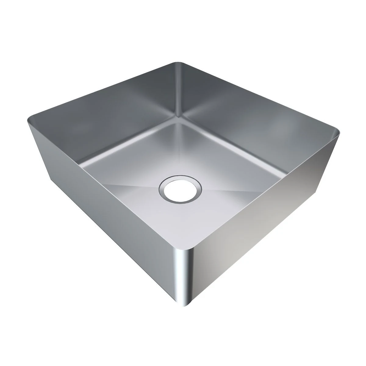 3Monkeez HFG12 sink bowl with open top and waste opening, angled view