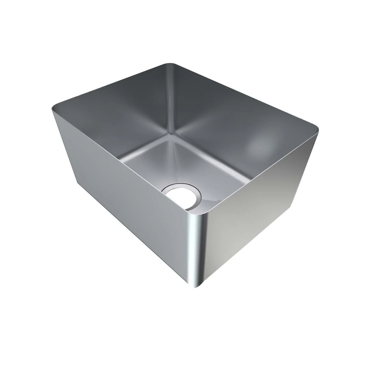3Monkeez HFG17 sink bowl with open top and waste opening, angled view