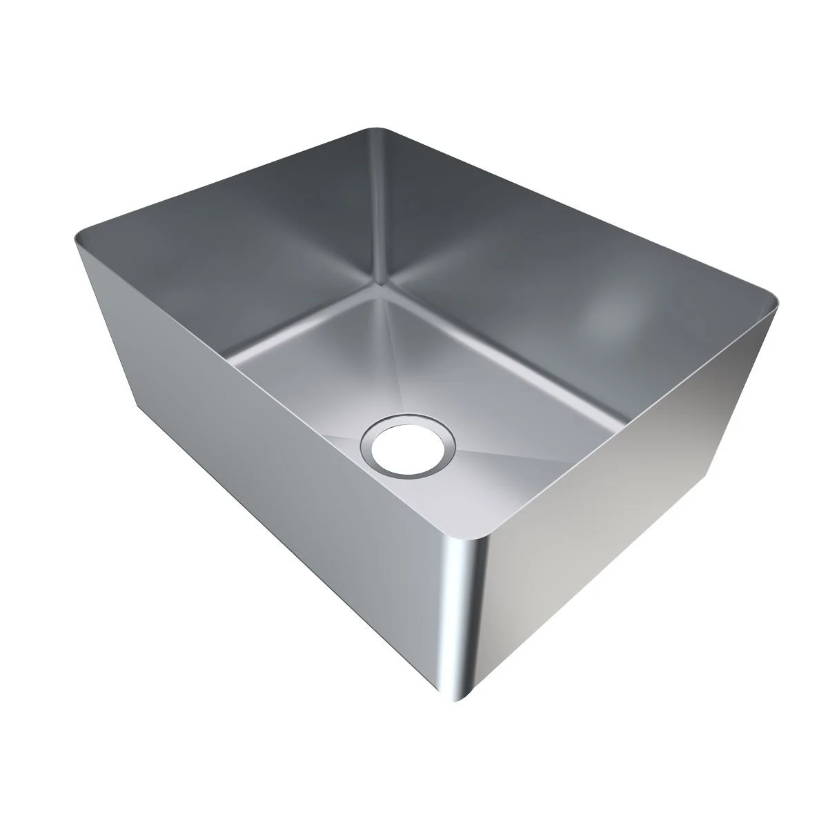 3Monkeez HFG22 sink bowl with open top and waste opening, angled view