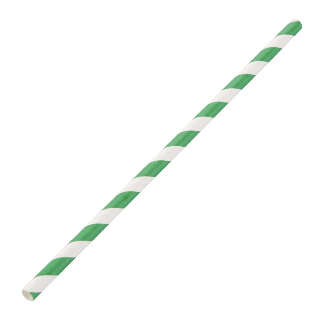 Fiesta Compostable DE928 Paper Straw Green & White Stripe - 6mm (Box 250) product image