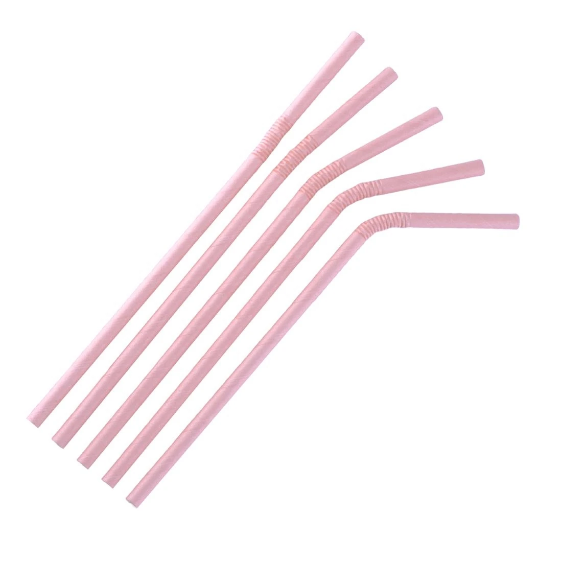 Fiesta Compostable FB144 Bendy Paper Straw Pink - 210mm 6mm (Pack 250) product image