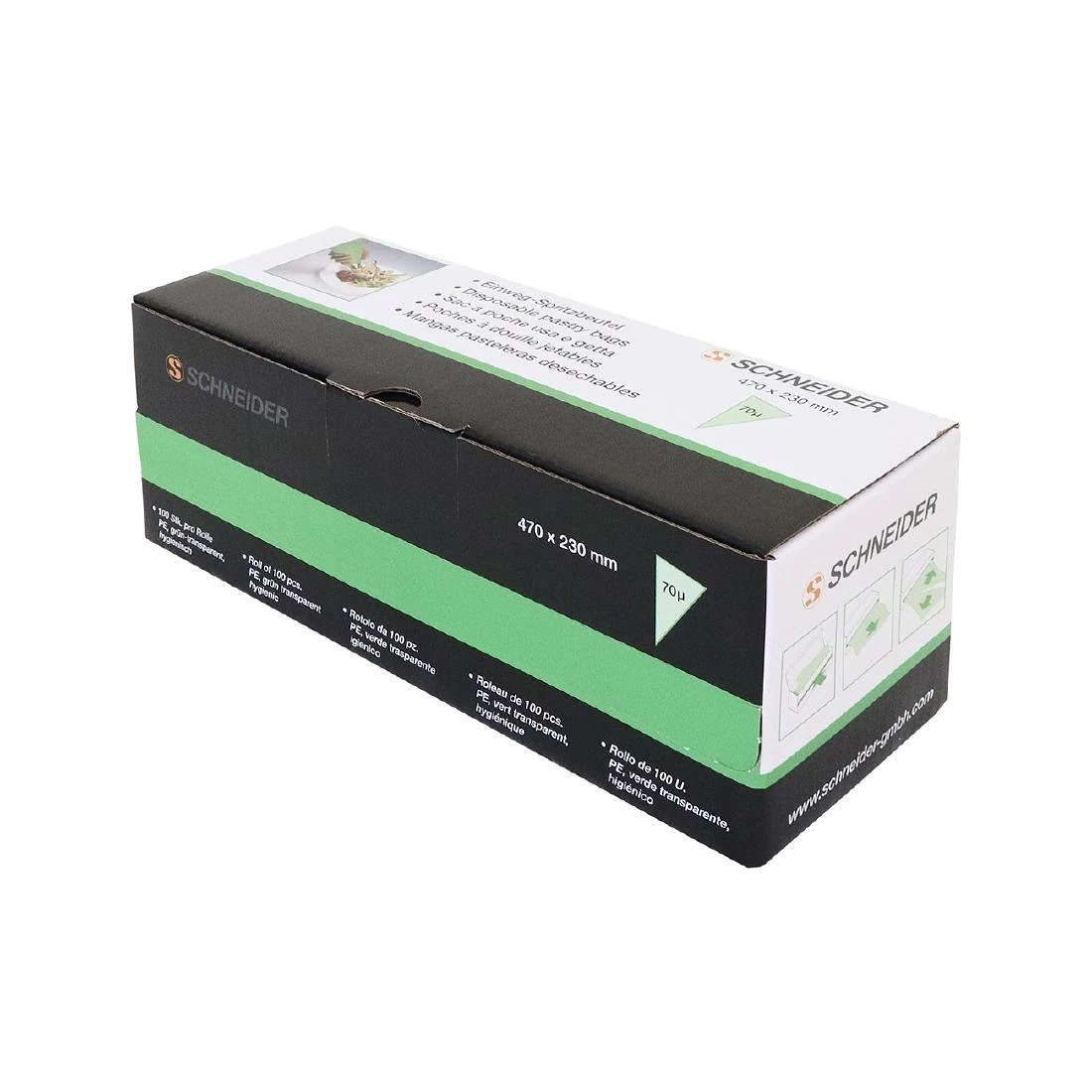 Schneider GT123 Green Disposable Pastry Bag - 470x230mm (Pack 100) product image