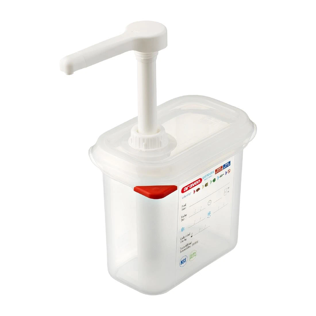 Araven CR821 Sauce Dispenser Transparent - GN 1/9 1.5Ltr product image