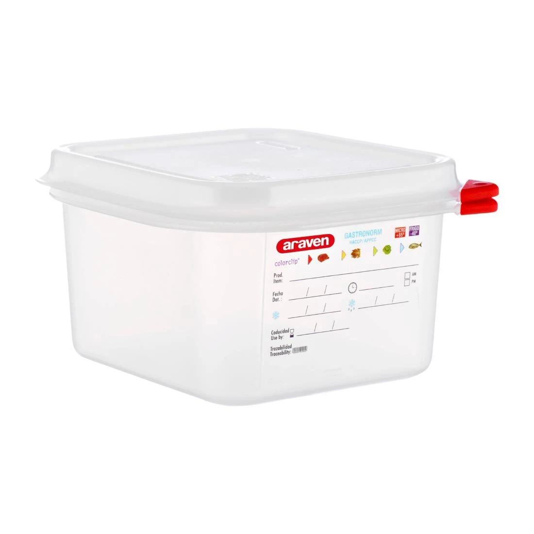 Araven DL980 Food Container - 1/6 GN 1.7Ltr with Lid 100mm (Pack 4) product image