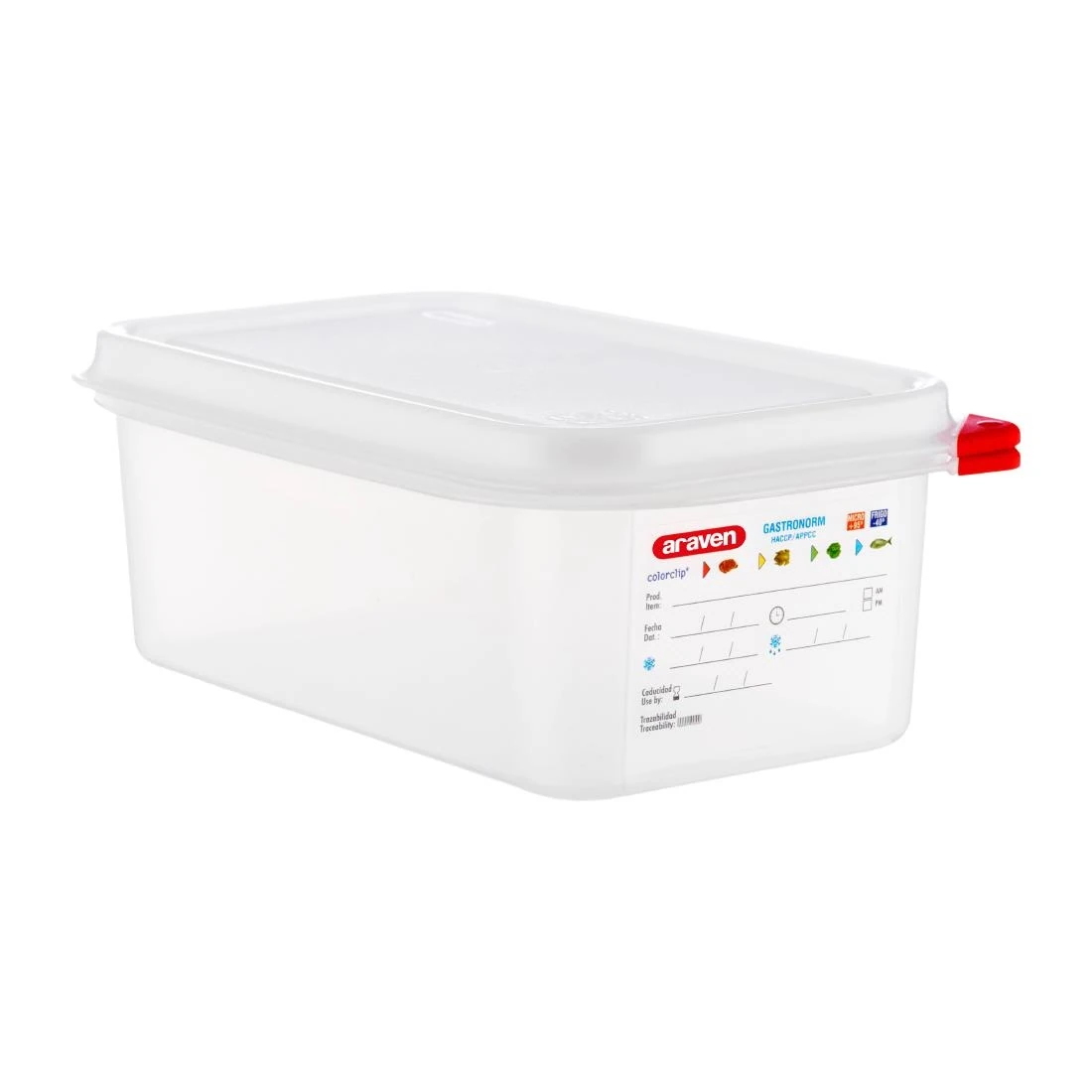 Araven DL981 Food Container - GN 1/4 2.8Ltr with Lid 100mm (H) (Pack 4) product image