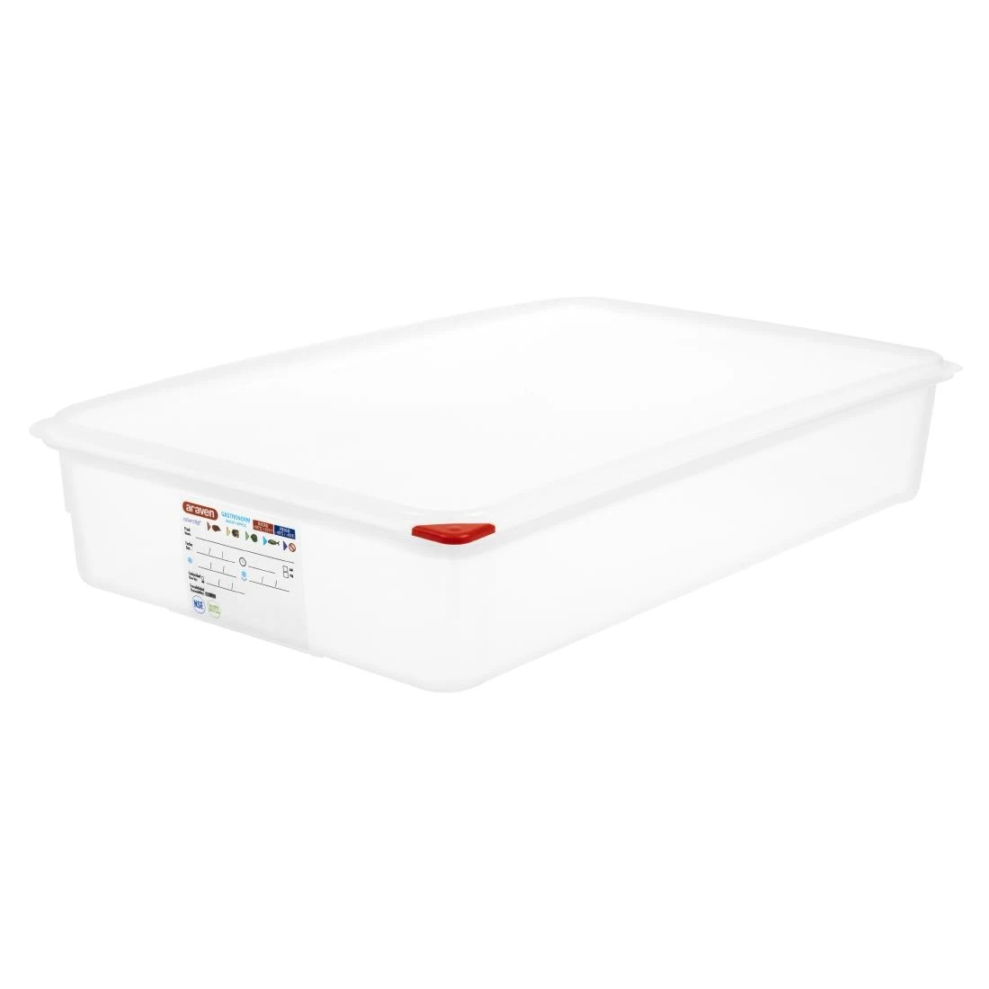 Araven GL260 PP Food Container 1/1 GN 13.7Ltr with Lid 100mm (Pack 4) product image