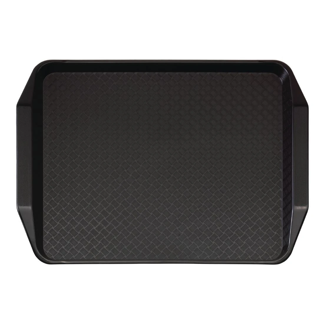 Cambro DE314 Fast Food Rectangular Handled Tray - Black - 300x410mm product image