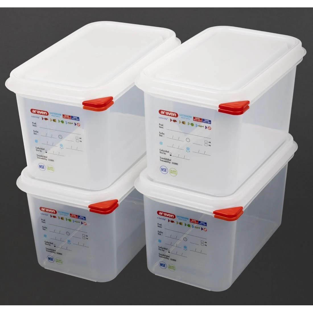 Araven T985 Food Containers - GN 1/4 4.3Ltr with Lids (Box 4) product image