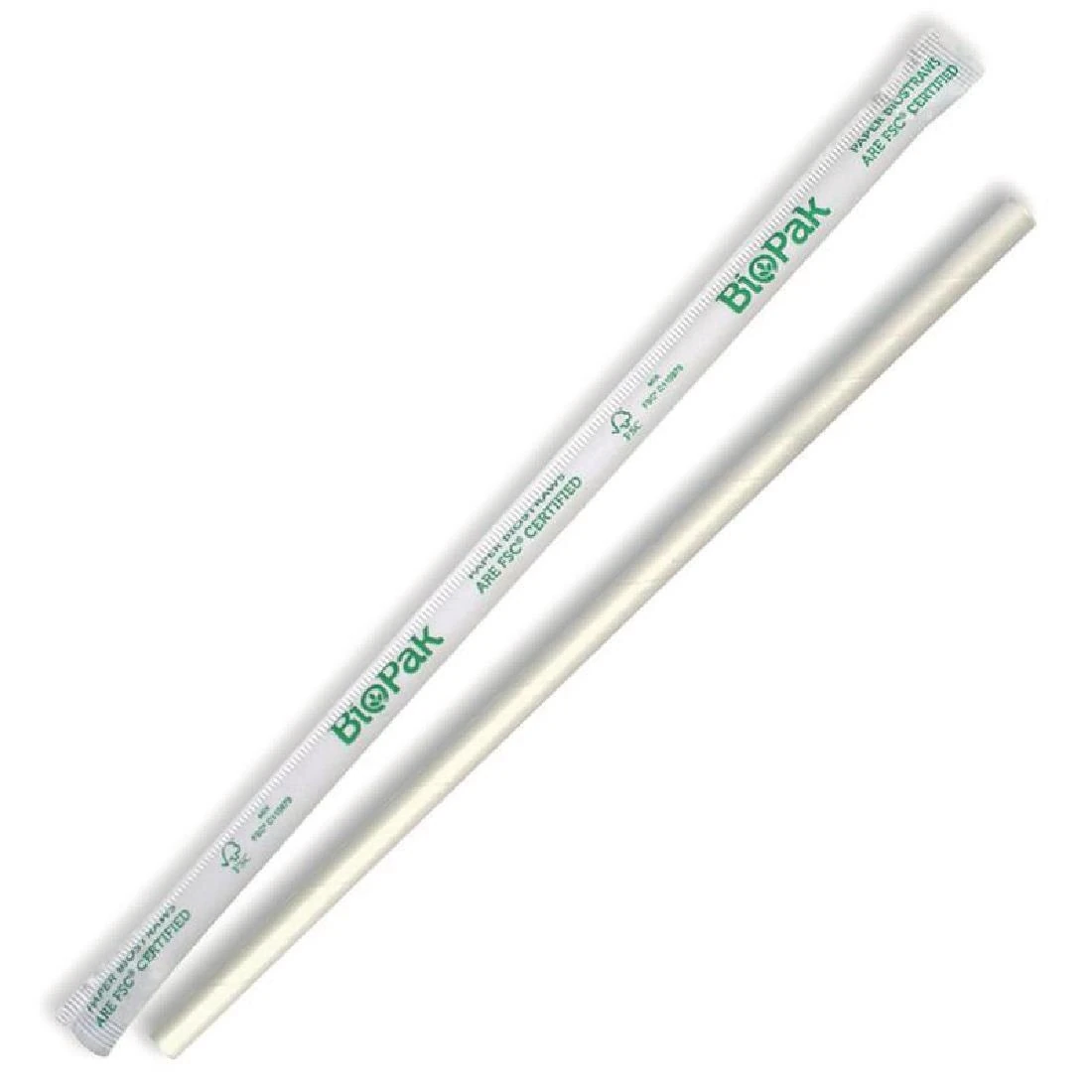 BioPak FK465 BioStraw Individually Wrapped White - 6x197mm (Sleeve 250) product image