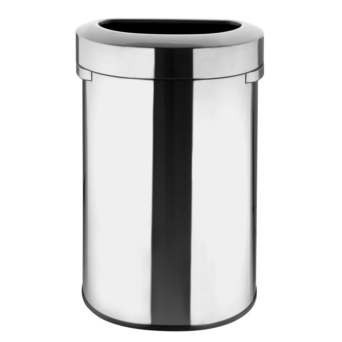 Bolero HT463 D Shape Brushed Steel Bin with Open lid - 86Ltr product image
