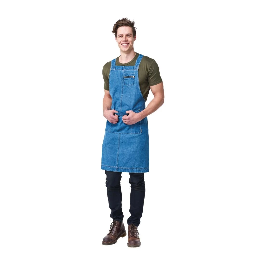 Urbanbar Design BB630 Hampton Denim Blue Bib Apron Vintage product image
