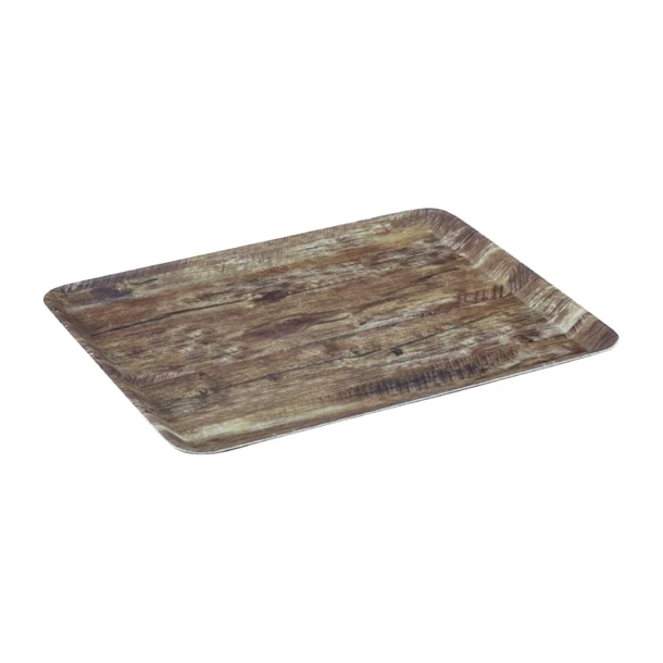 Cambro DD602 Low Profile Wood Grain Tray with Matte Finish 280x350mm Dark Oak product image