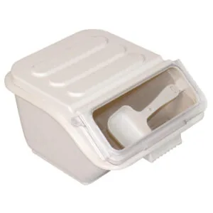 Vogue GJ498 ingredient bin 18L polypropylene with clear sliding lid and scoop – Australia
