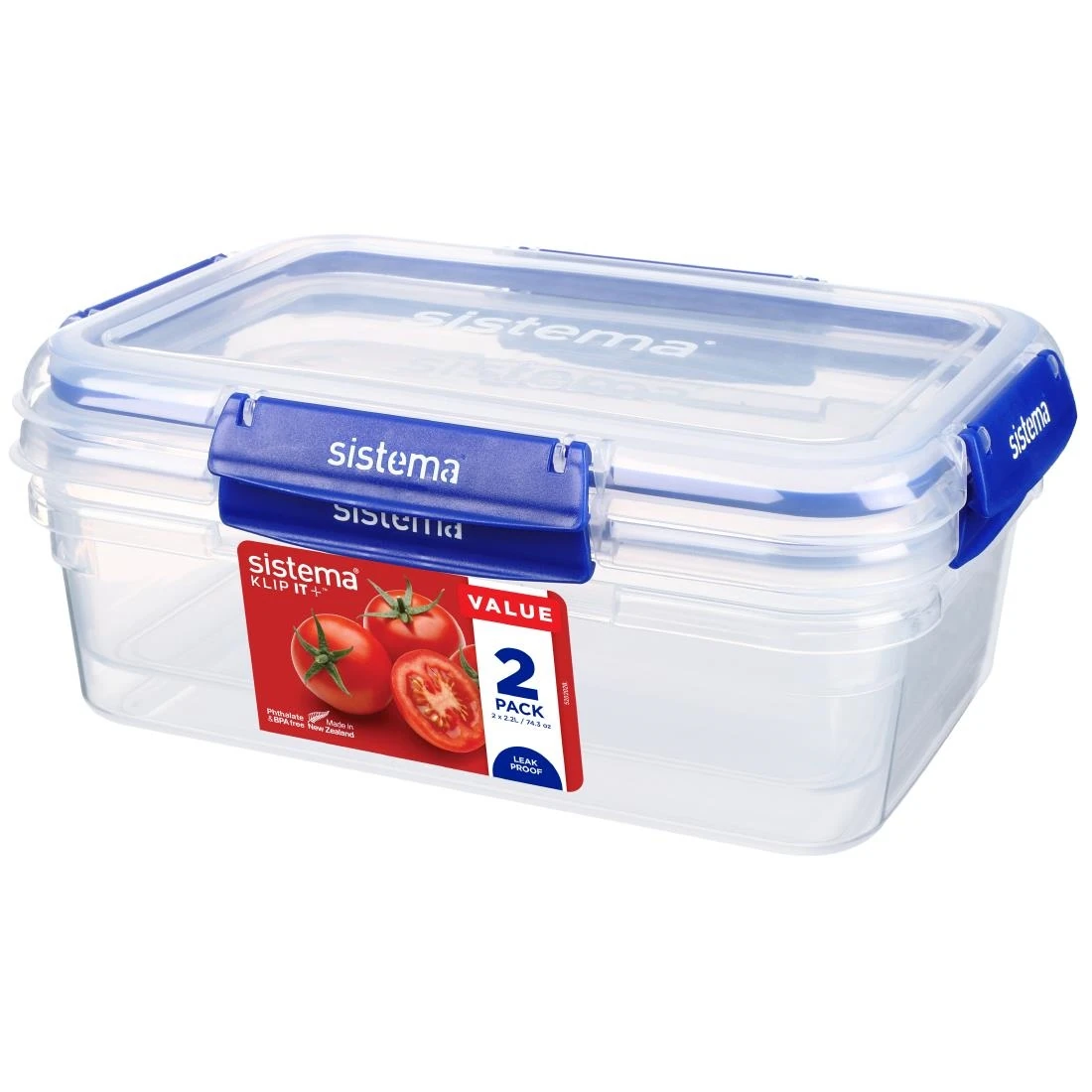 Sistema DD413 Klip It Plus Rectangle Container - 2.2Ltr (Pack 2) product image
