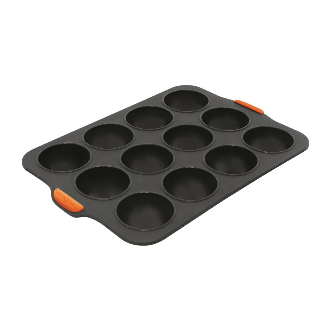 Bakemaster FY438 Reinforced Silicone Dome Tray 12 Cup (65x35mm) Grey - 35.5x24.5cm product image