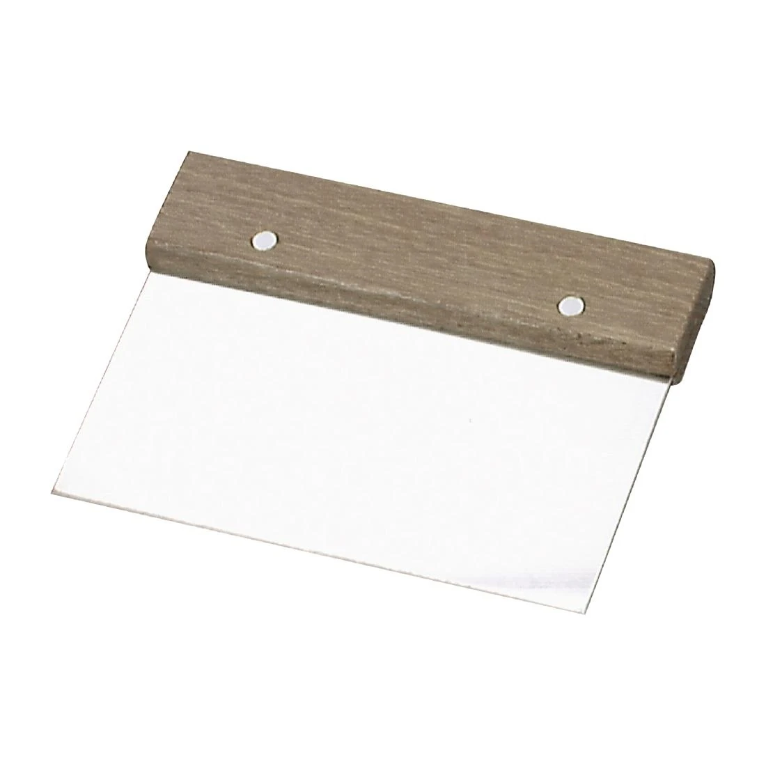 Chef Inox FW344 Dough Scraper - S/S Wood Handle 150x75mm product image