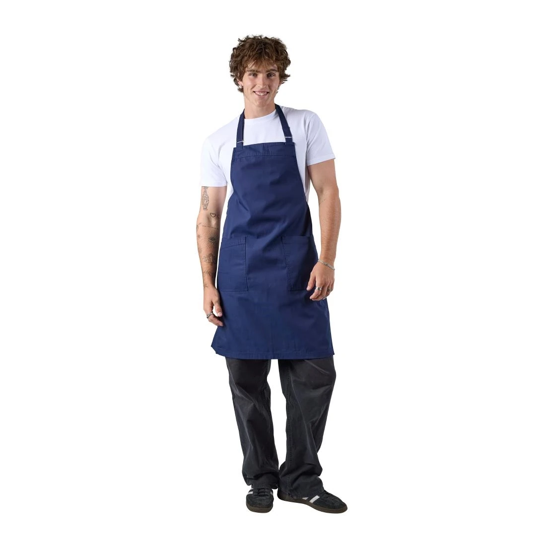 Chef Works JC341 Lockharte Bib Apron - Navy product image