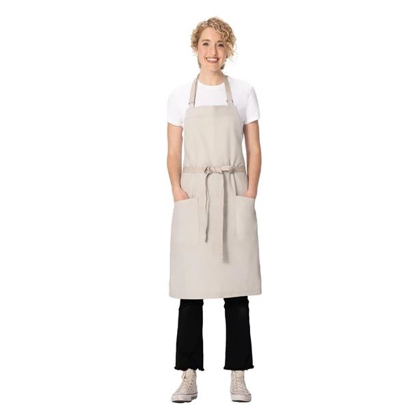 Chef Works JD932 Lockharte Bib Apron - Ecru product image