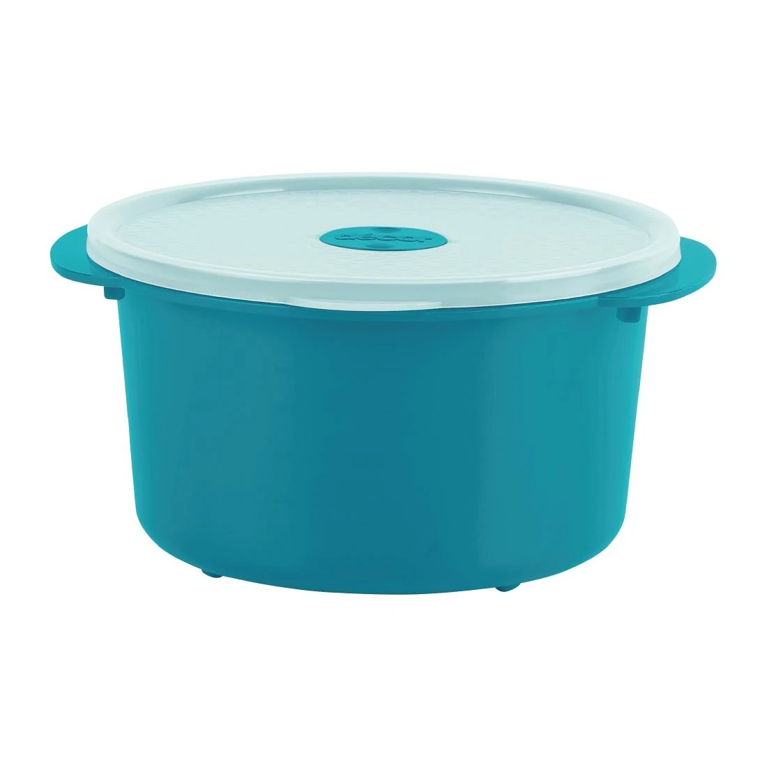 Décor FY522 Decor Microsafe Round W Rack White Teal - 1.5Ltr product image