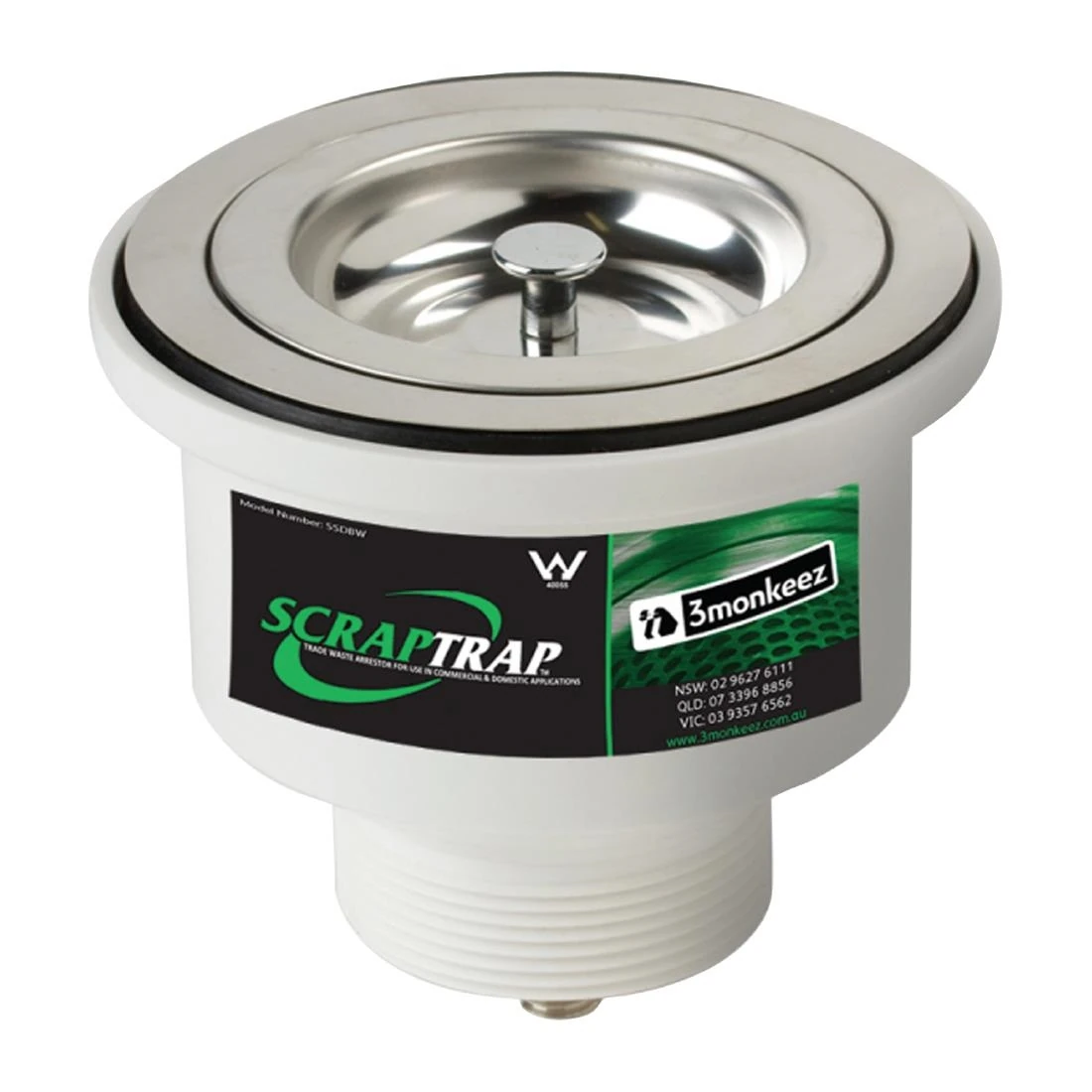 3monkeez FZ225 Compact Sink Waste Arrestor - Suit 90mm Outlet product image