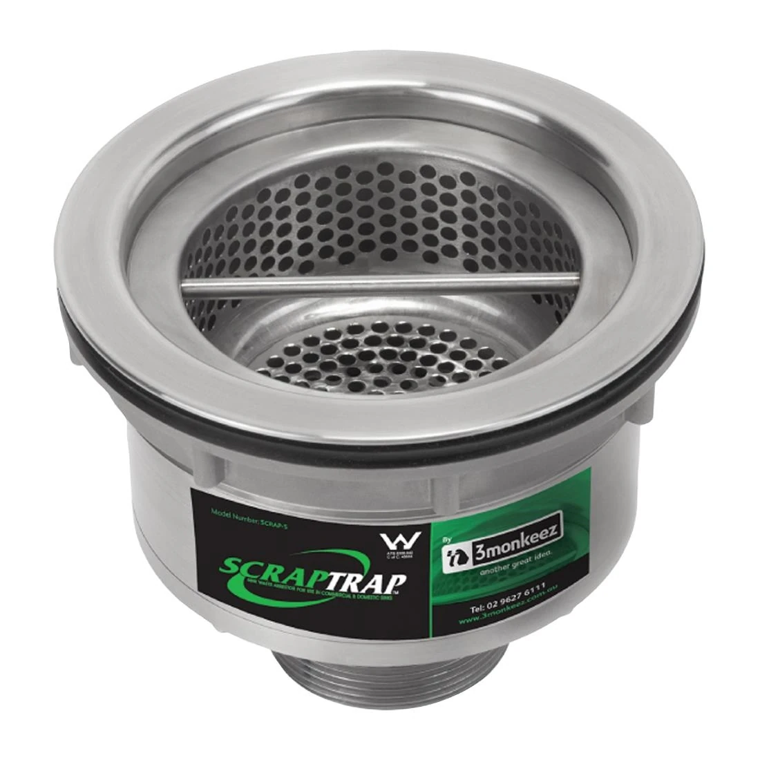 3monkeez FZ227 Cast S/S Sink Waste Arrestor - Suit 127mm Outlet. 304 Grade S/S product image