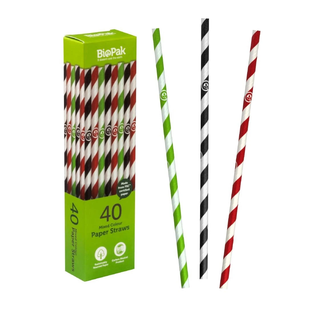 BioPak FZ969 BioStraw Regular Straws - 6mm (Pack 40) product image
