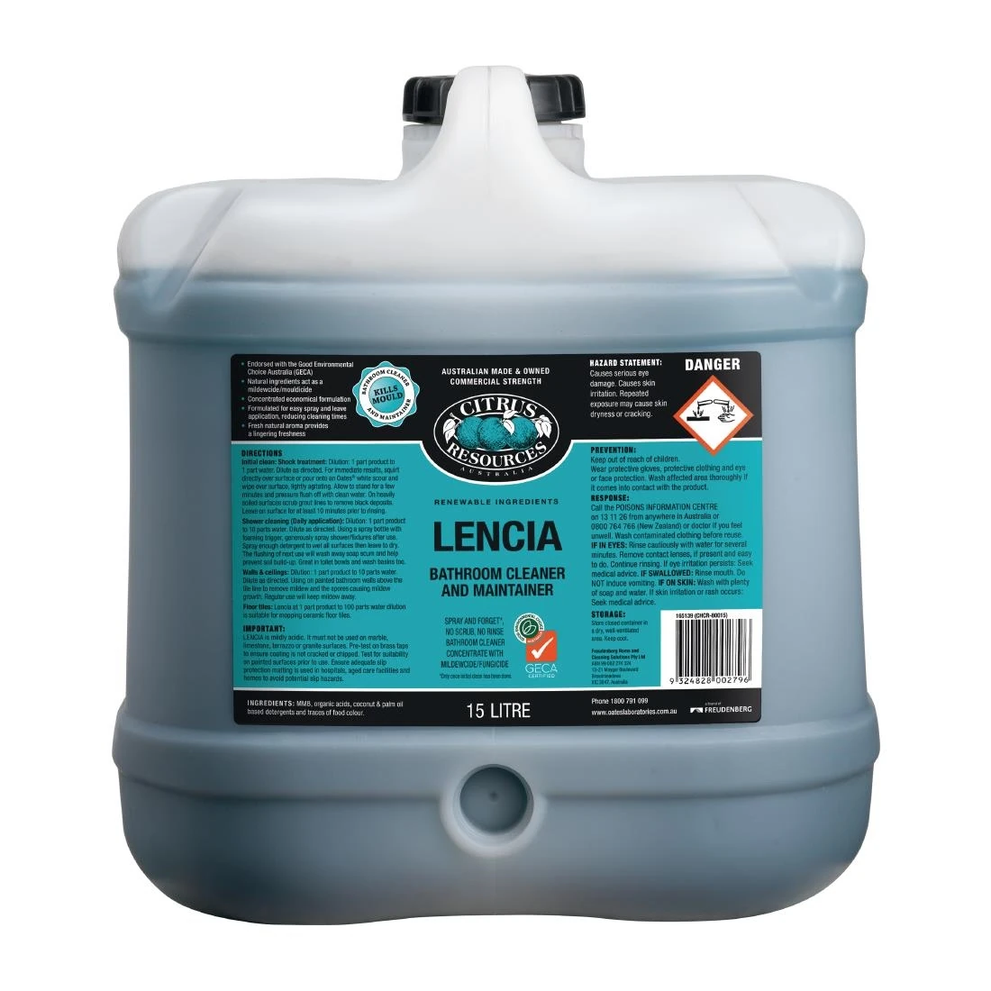 Oates JC105 Professional Lencia Bathroom & Washroom Cleaner - 15Ltr product image