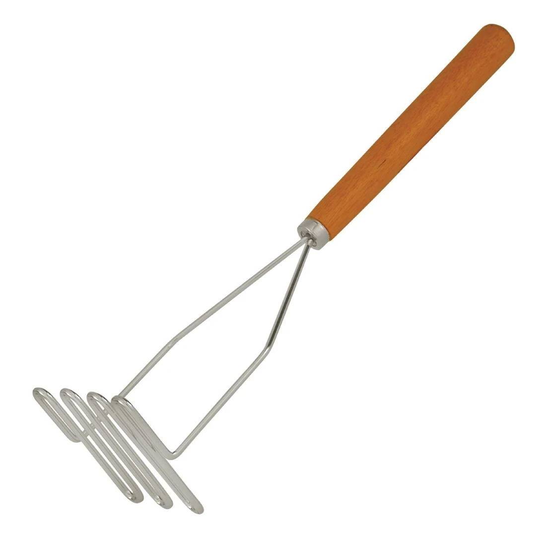Trenton JD697 Potato Masher Chrome Plated Wire With Wooden Handle - 610mm (B2B) product image