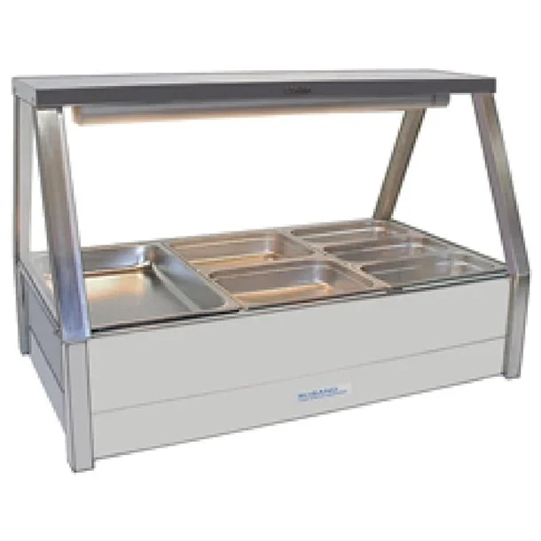 Roband HJ596 E23 Straight Glass Food Display Bar With 6x 1/2 Gastronorm Pans product image