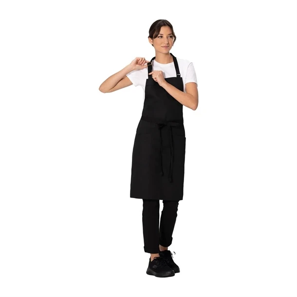 Chef Works JD931 Lockharte Bib Apron - Black product image