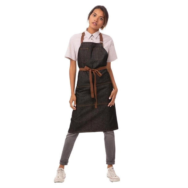 Chef Works JD937 Memphis Bib Apron - Black product image