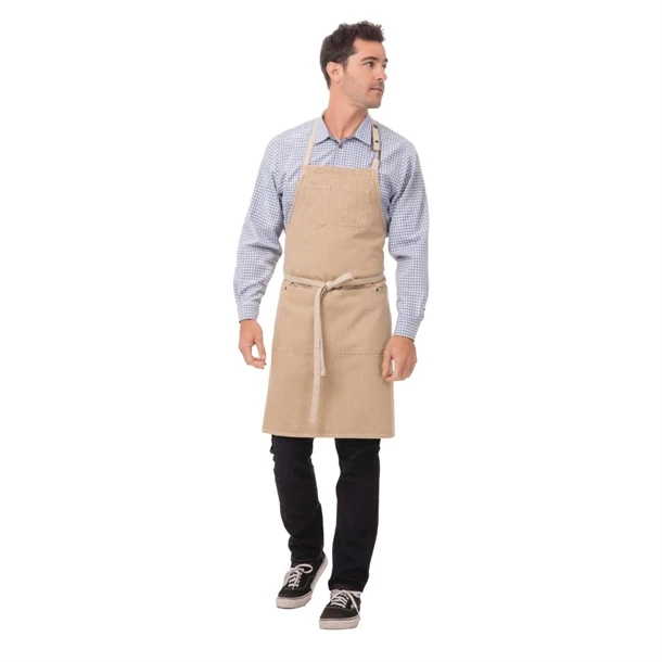 Chef Works JD938 Austin Bib Apron - Natural product image