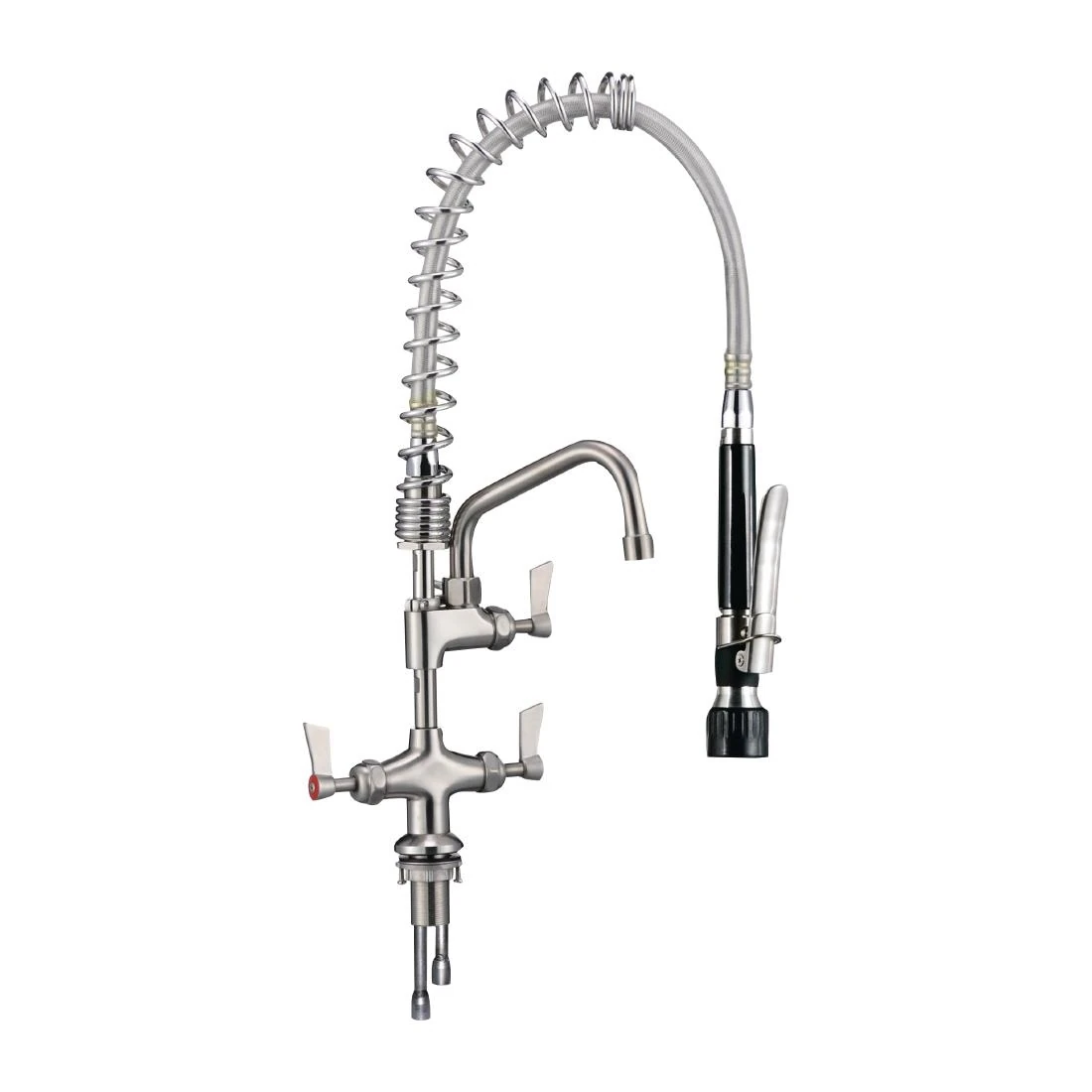 3monkeez CM817 CompacDual Hob Mounted Cafe Pre-rinse unit with pot filler black handle product image