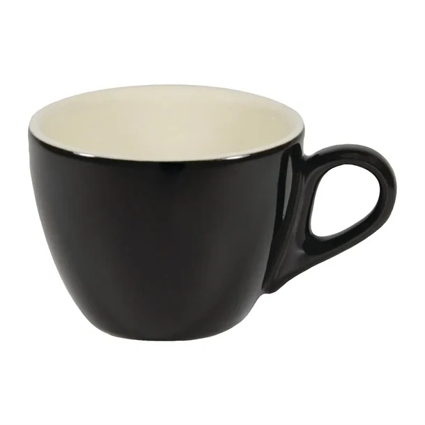 Brew FL161 Flat White Cup Onyx/White 220ml (Box 6) (B2B) product image