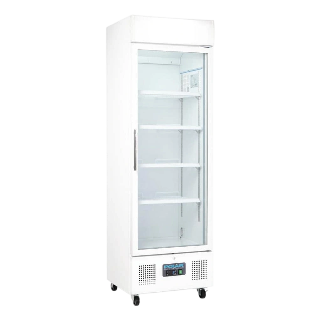 Polar DM076-A G-Series Upright Display Fridge | 350L White commercial kitchen equipment