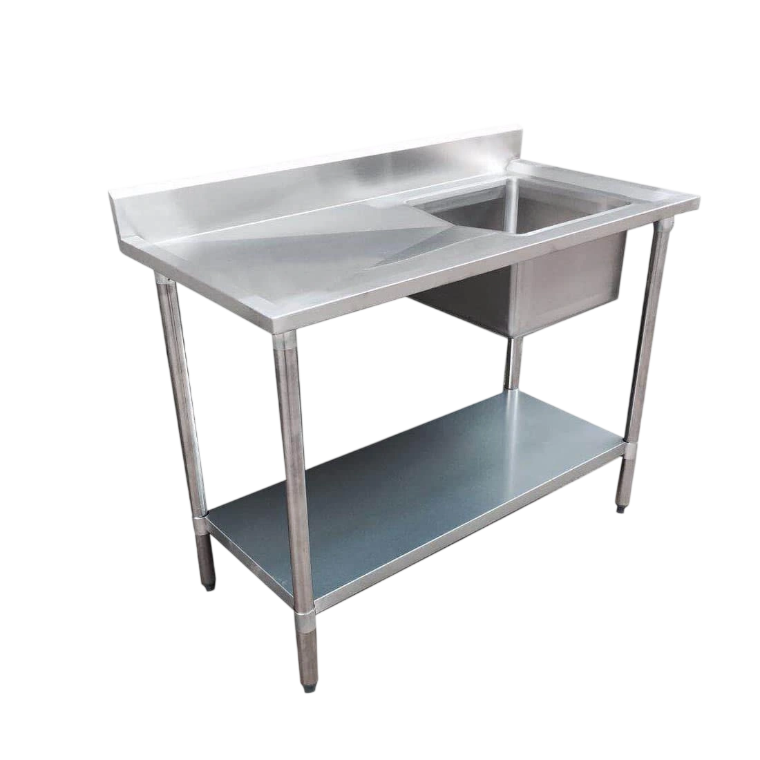 FED 1200-6-SSBR Single Sink Bench Right | 1200x600mm Stainless Steel commercial kitchen equipment