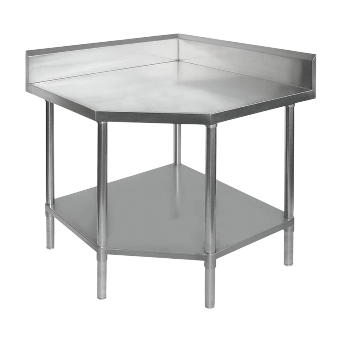 FED 0900-7-WBCB/H Stainless Steel Corner Workbench – 900x900mm with Splashback commercial kitchen equipment
