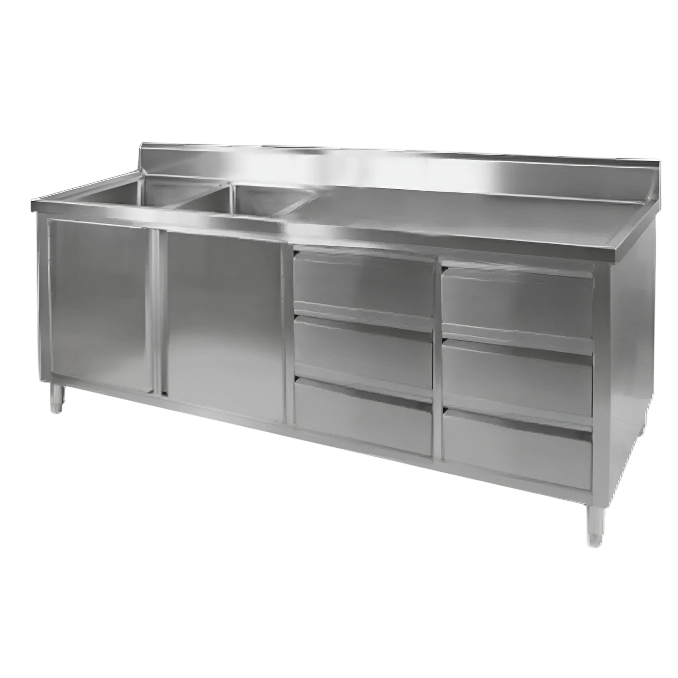 FED DSC-2100L-H Kitchen Tidy Cabinet – Double Left Sinks & Storage | KW commercial kitchen equipment