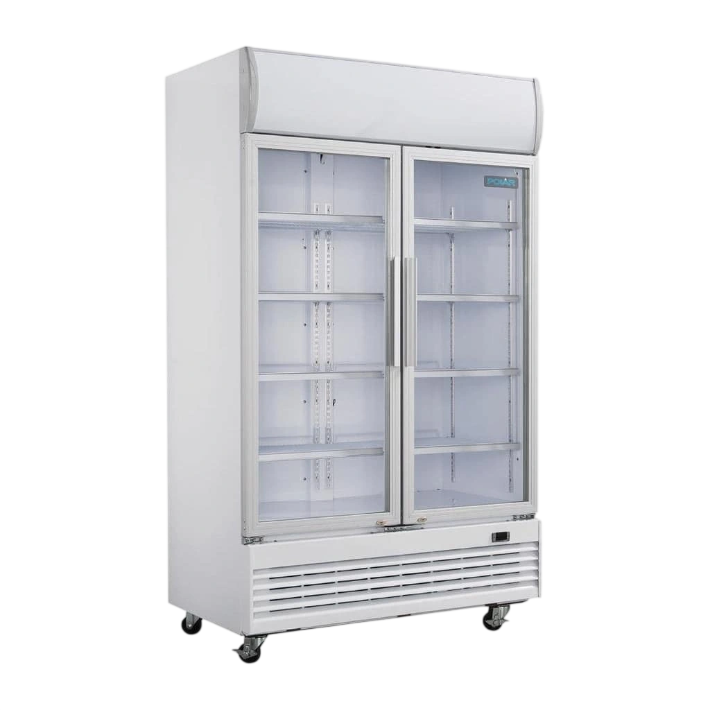 Polar GE580-A Upright Display Fridge – 950L, Hinged Door, LED Lightbox commercial kitchen equipment
