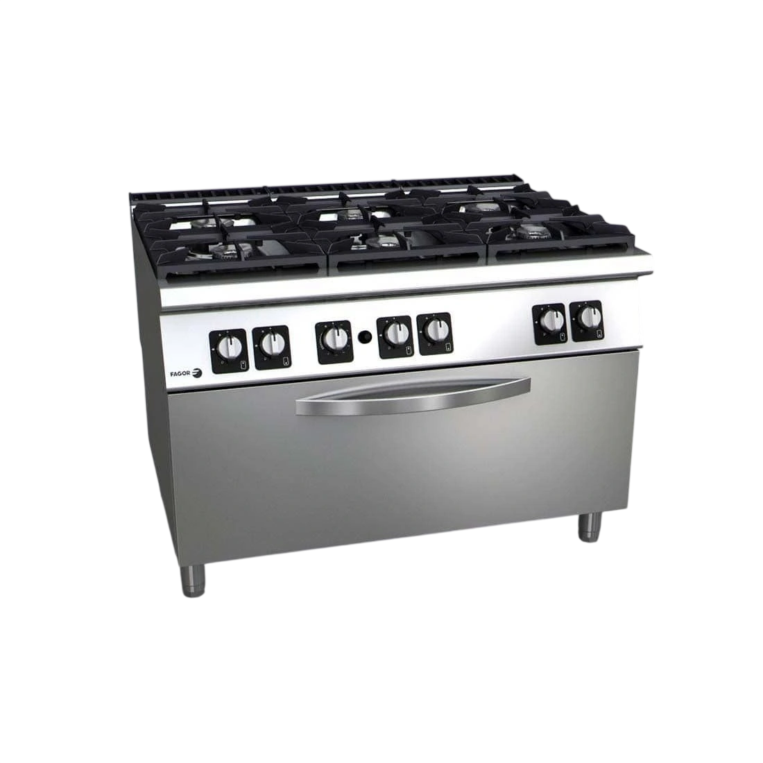Fagor C-G961OPH Gas 6 Burner + Gas Oven – 1200mm, Heavy Duty | KW