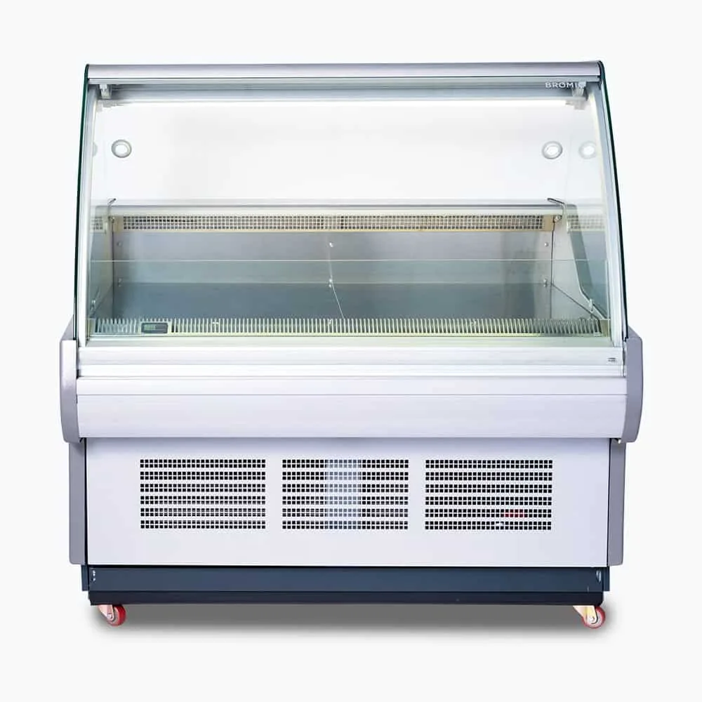 Bromic DD1250CG-NR Curved Glass Deli Display Fridge with 351L Capacity, LED Lighting & Hydraulic Lift Glass