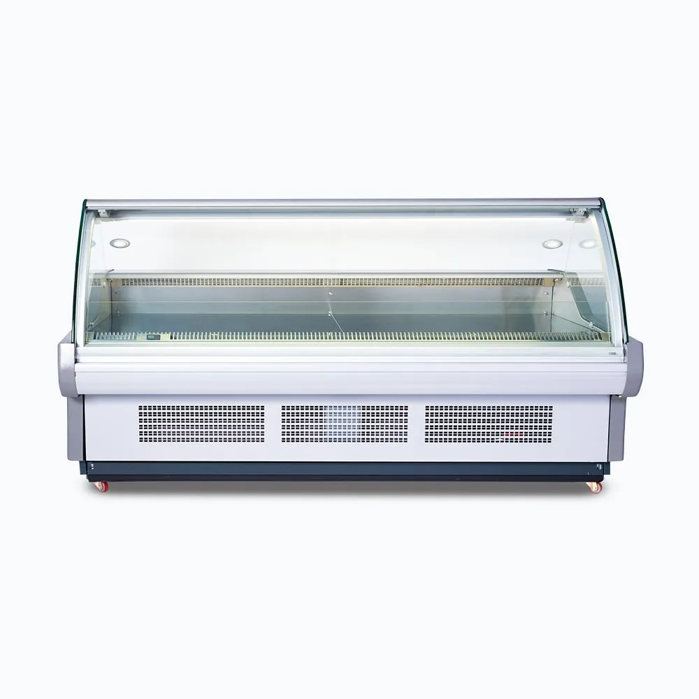 Bromic DD2500CG-NR Curved Glass Deli Display – 2580mm, LED, Rear Storage