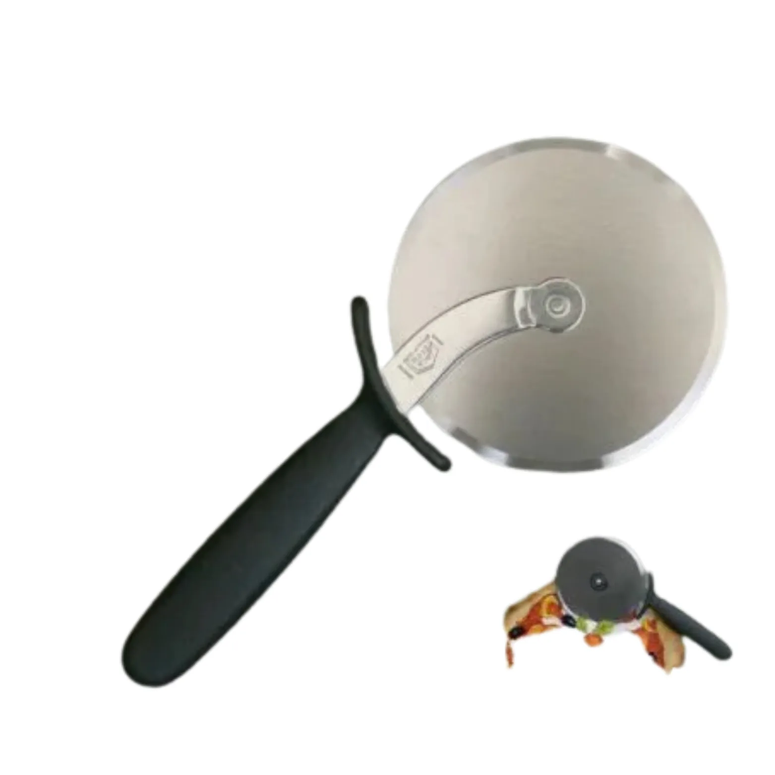 Triangle 505771207 large pizza cutter 12cm, stainless steel rolling blade, ergonomic polypropylene handle, professional pizza slicer, made in Germany, Australia