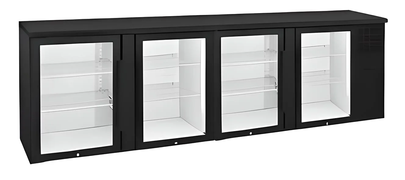 Anvil BBZ0400 Four Door Glass Backbar Fridge 670L – Perfect for Bars & Hotels